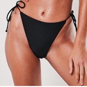 NWT missguided black tie side bikini bottom
